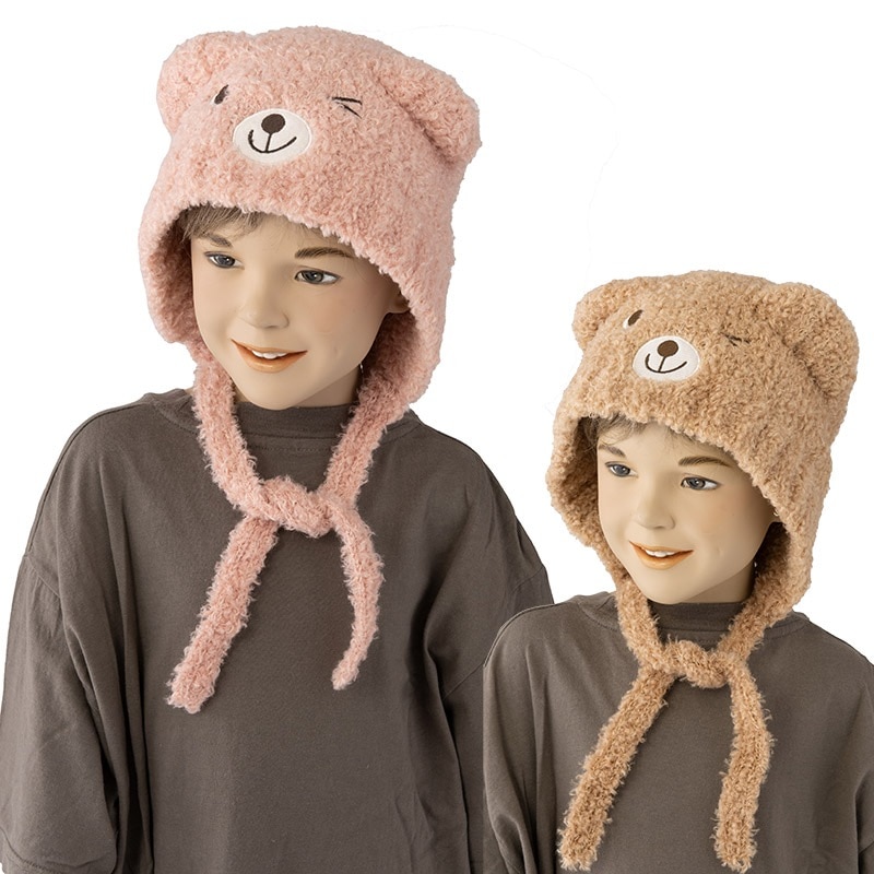 メルヘン小物 もこもこ帽子 くま 大人子供兼用 中国製