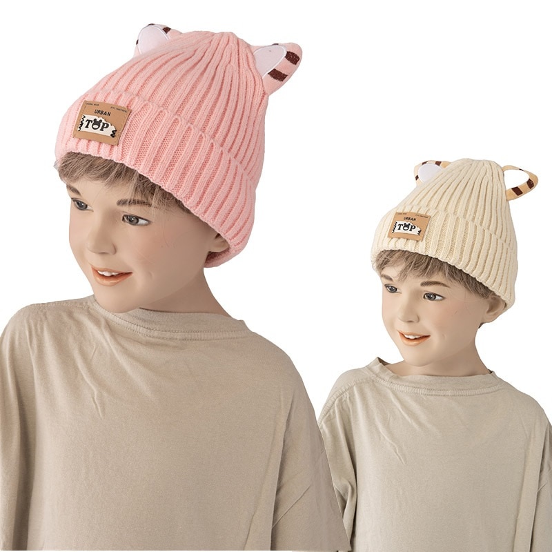 メルヘン小物 ニット帽子 猫耳 大人子供兼用 中国製