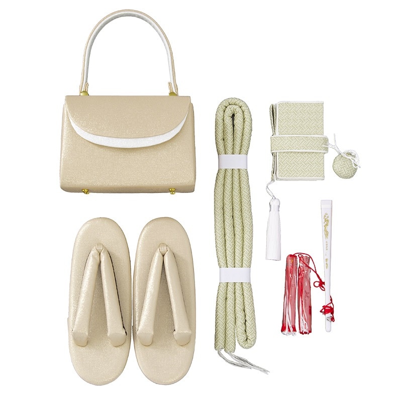 女の子箱迫セット 金 草履21cm（7才向）