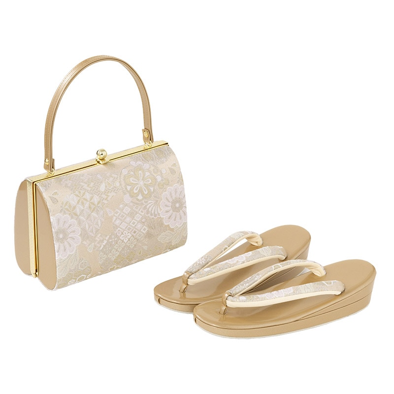 和装用草履&バッグ　ゴールド　花柄 楽天市場】【お買い物マラソン 20%OFFクーポン配布中!】草履