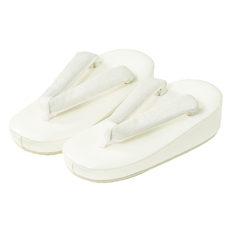 女の子草履 白/白 ラメ入り 中国製