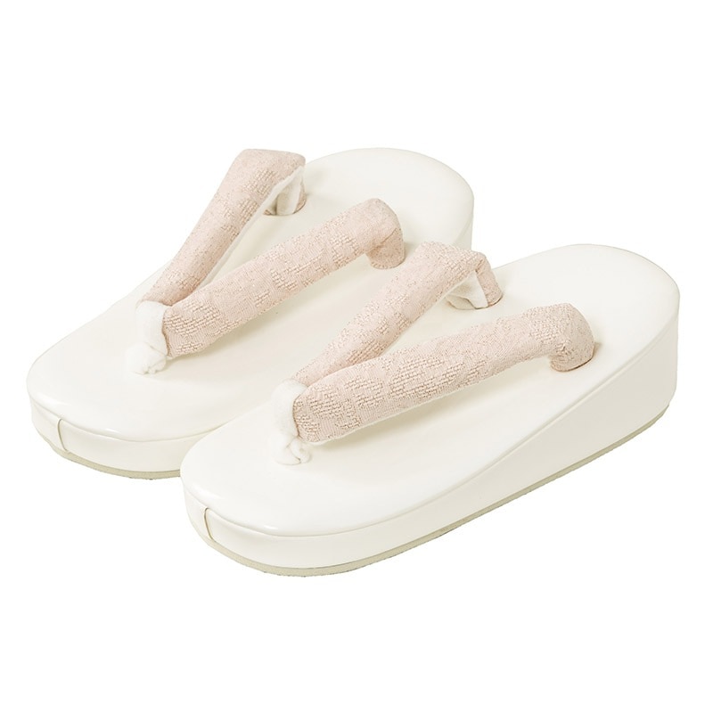 女の子草履 白/ピンク ラメ入り 18cm 中国製