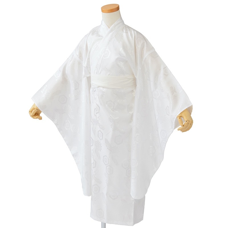 男の子長襦袢 ポリ 白 亀甲柄 5才 難物 中国製