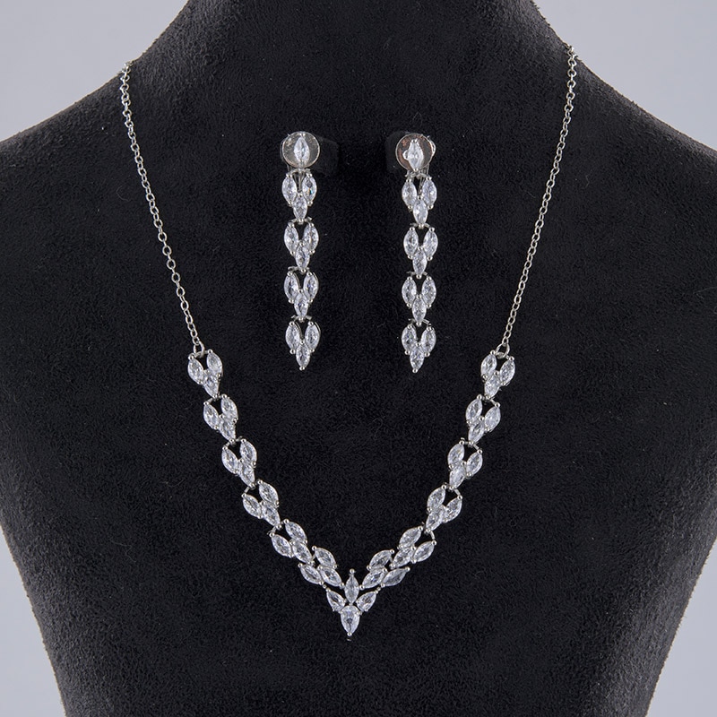 女の子ネックレス・イヤリングセット リーフ 難物 中国製