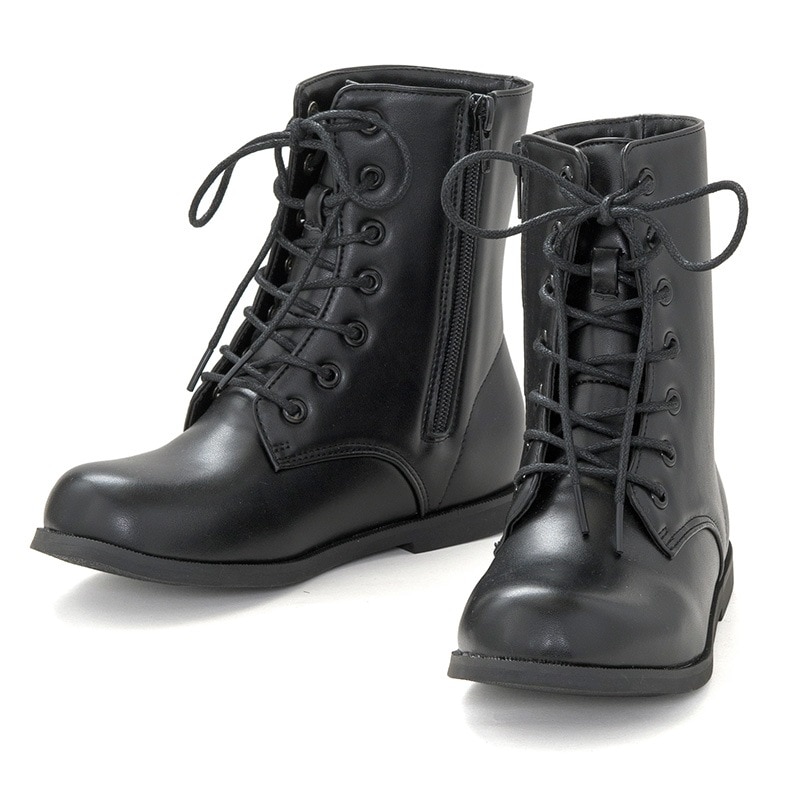 子供編上げブーツ 黒 16cm 難物 中国製 嘉