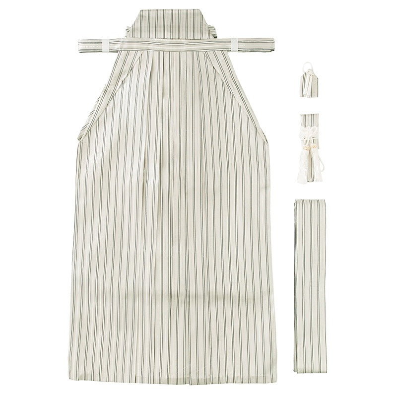 ジュニア男袴セット 白銀黒縞 85cm 中国製