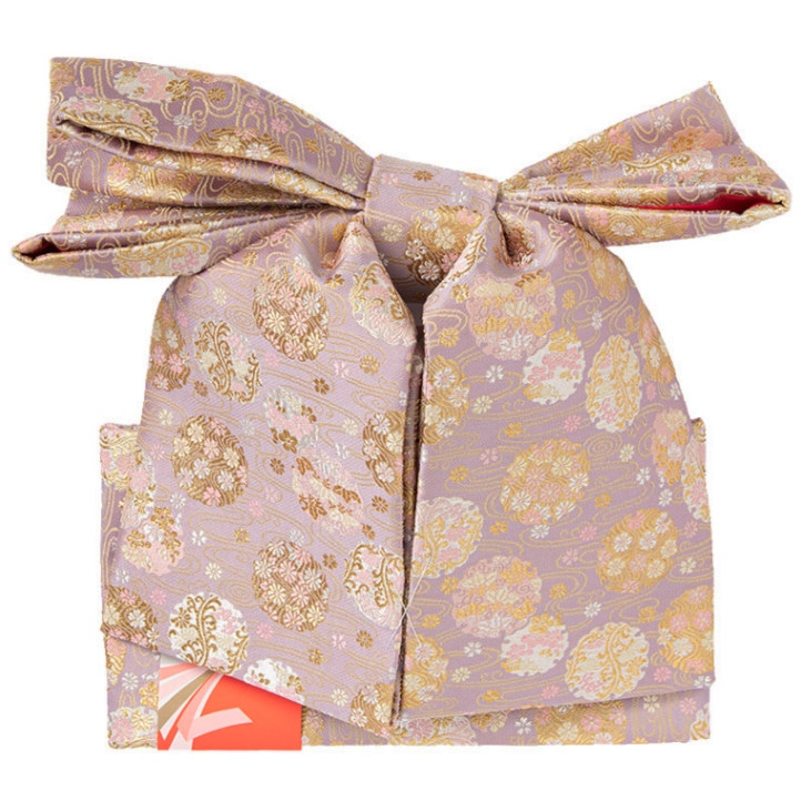 ジュニア結び帯 薄紫 流水に雪輪