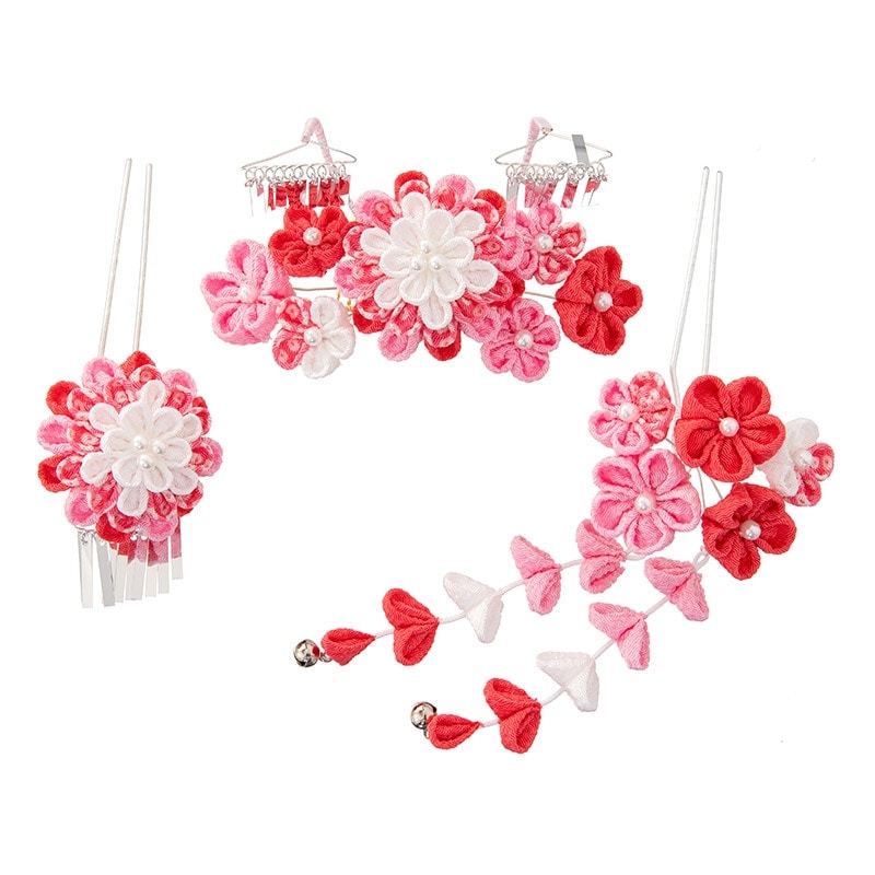 勝山セット ピンク疋田/白 重ね菊