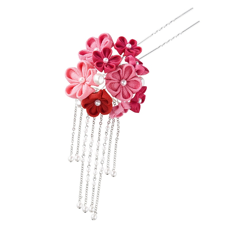 髪飾り かんざし ピンク 小花