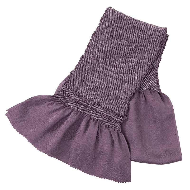 帯揚 正絹 中抜絞り 濃灰紫