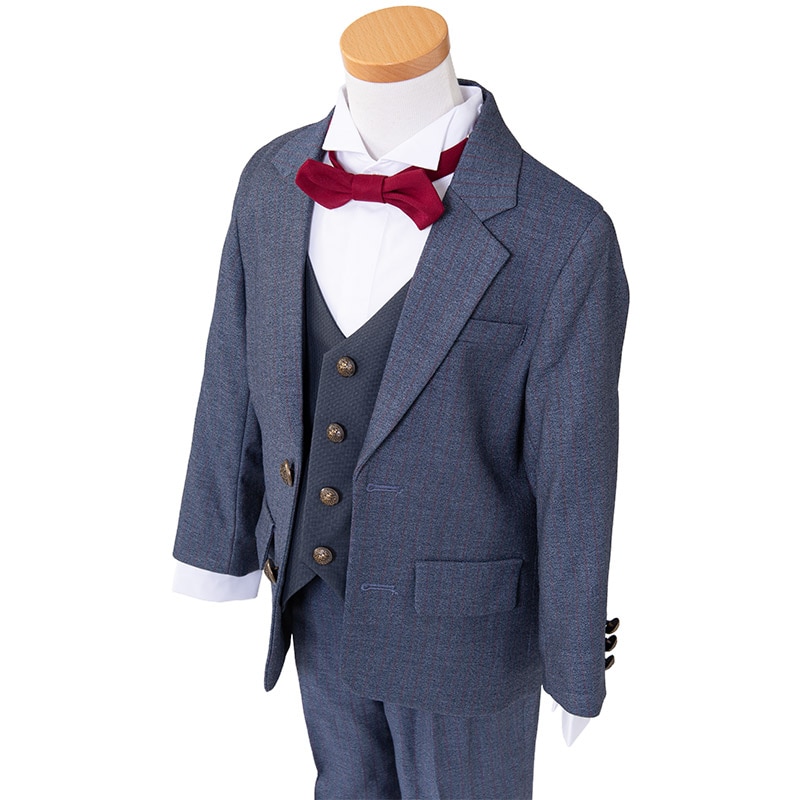 男の子礼服 紺 赤蝶ネクタイ 110cm 中国製