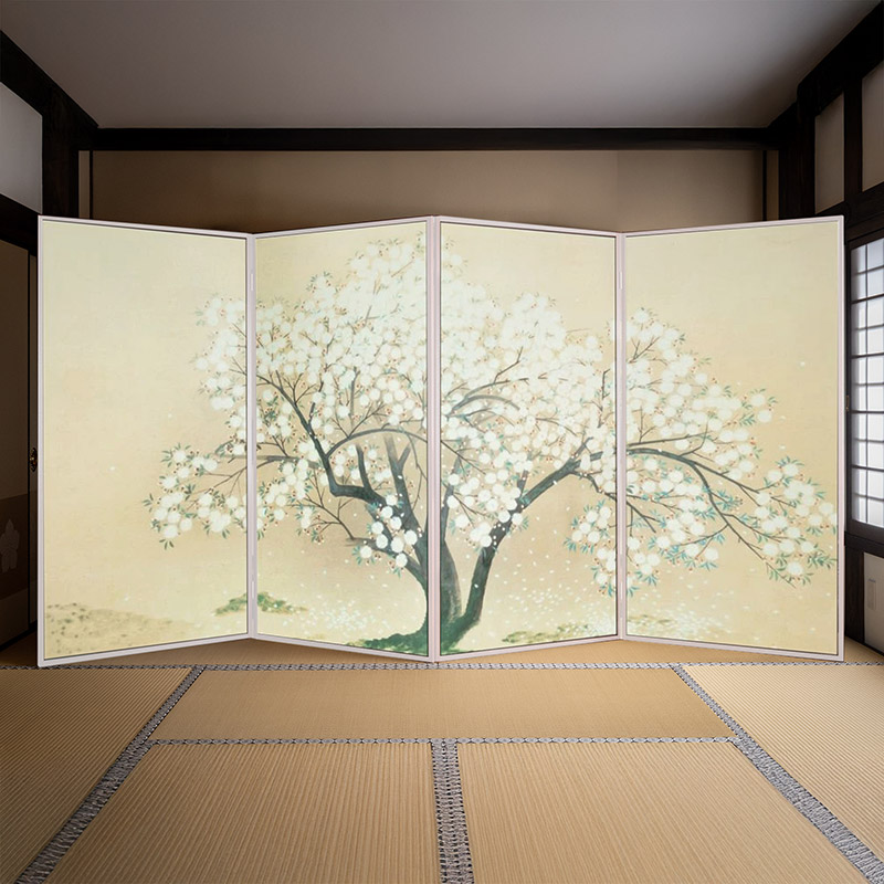 屏風 小林古径/清姫 入相桜 二曲一双 高さ185cm×幅約300cm FU