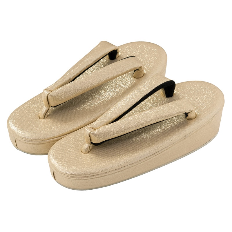 女の子草履 金 無地 7才(21cm) 