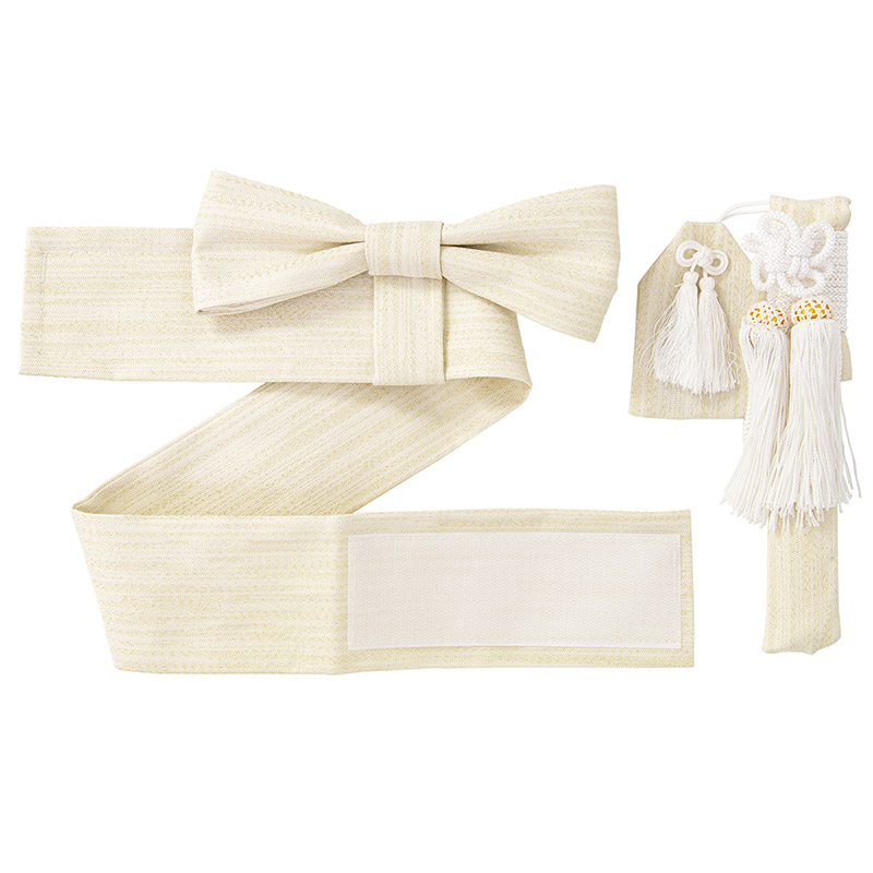 男の子小物3点セット 簡易角帯･懐剣･お守り オフ白