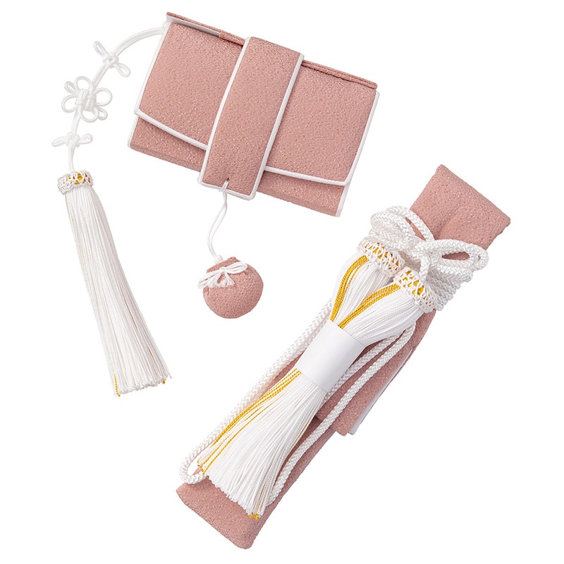 婚礼花嫁 箱迫二点セット ポリ ちりめん くすみピンク【納期約1ヵ月・返品不可】