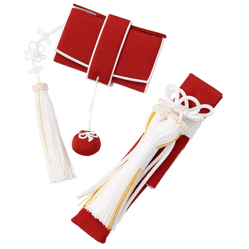 婚礼花嫁 箱迫二点セット ポリ ちりめん エンジ【納期約1ヵ月・返品不可】