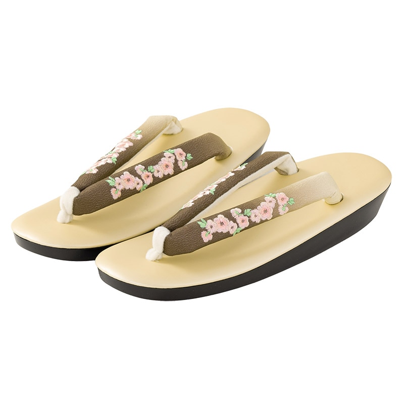 草履単品 ウレタン 金/ベージュ刺繍 難物 中国製