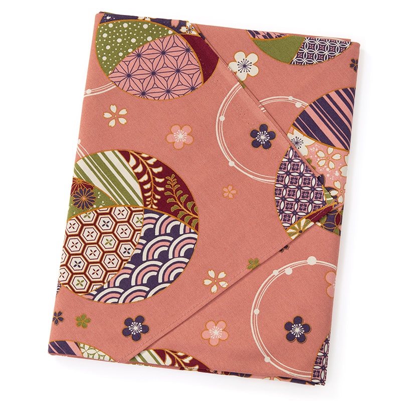 風呂敷 丸に小紋 ピンク 110×110cm