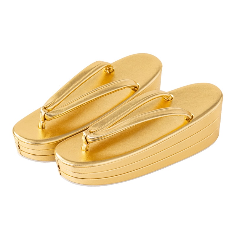 草履 花嫁用 厚底 金 3段 H7cm