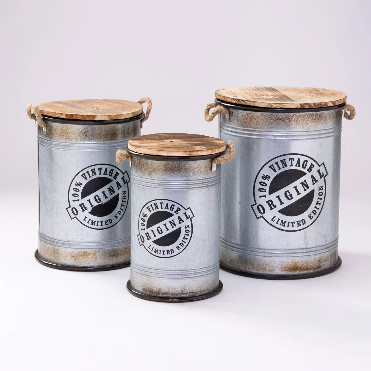 ブリキスツール 3サイズセット FU【納期約10日・返品不可】