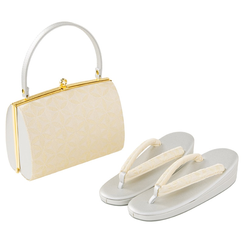 草履バッグセット 留袖用 銀 七宝柄