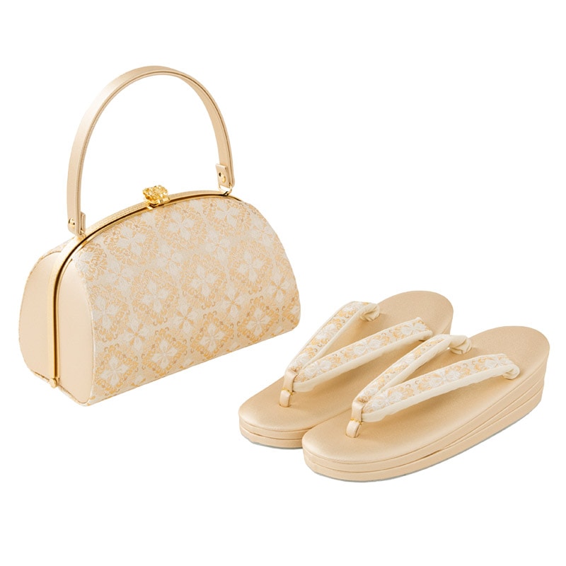 草履バッグセット 留袖用 佐賀錦 金 華紋