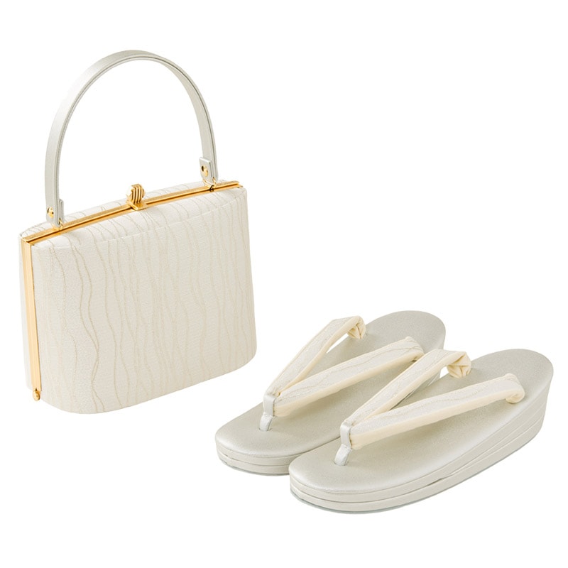 草履バッグセット 留袖用 佐賀錦 銀