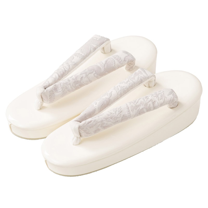 女の子草履 白/薄紫 ラメ入り 中国製