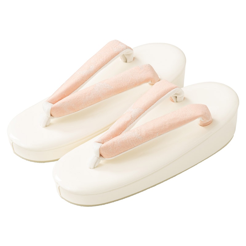 女の子草履 白/ピンク ラメ入り 中国製