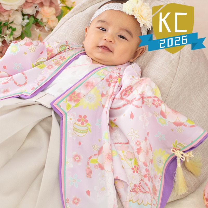 ベビー女の子 お姫様 薄紫 100日-1才 一体型