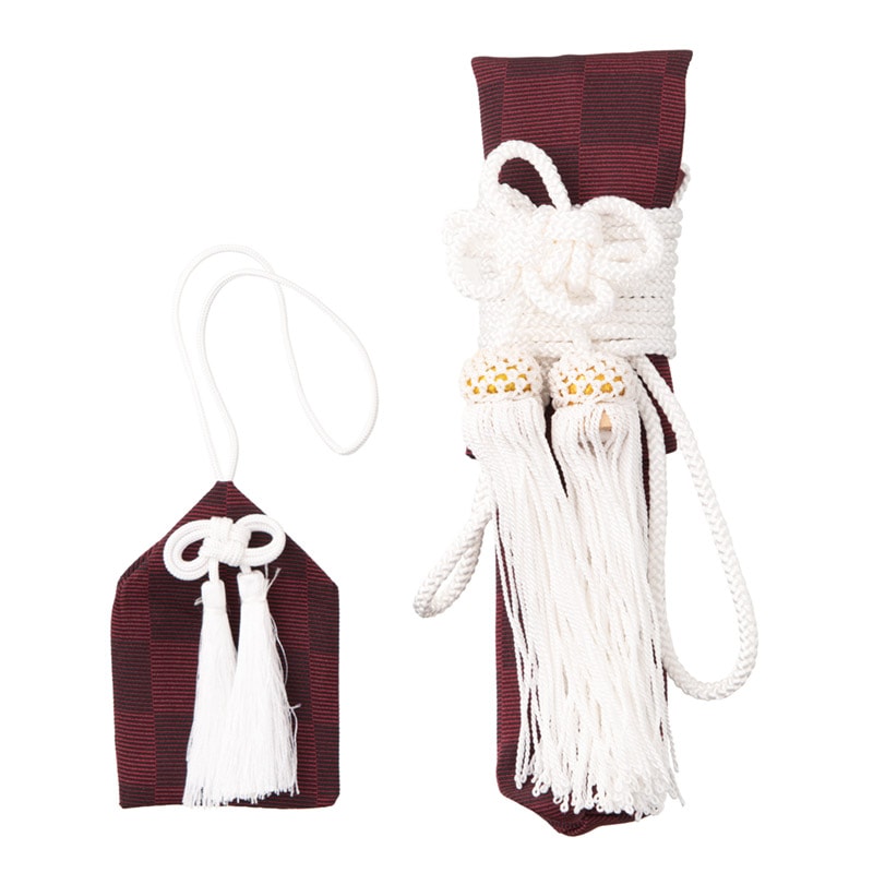 男の子かいけん・お守りセット エンジ市松 中国製 | 子供和装,男の子