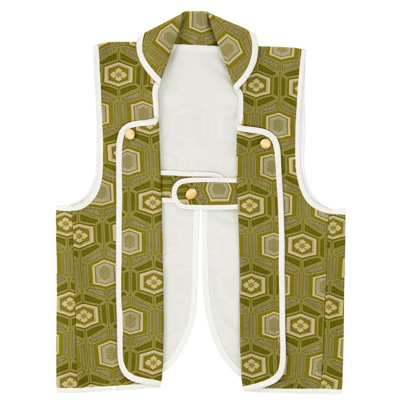 男の子陣羽織 モスグリーン亀甲