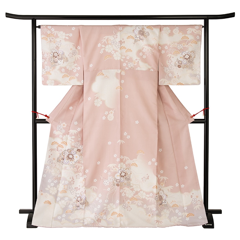 附下 ポリ ピンク 花扇 裄180