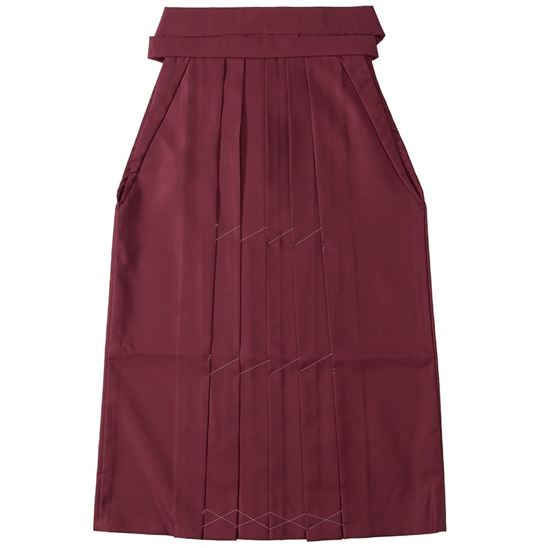 大人女子袴 エンジ 無地 Wサイズ 難物 中国製