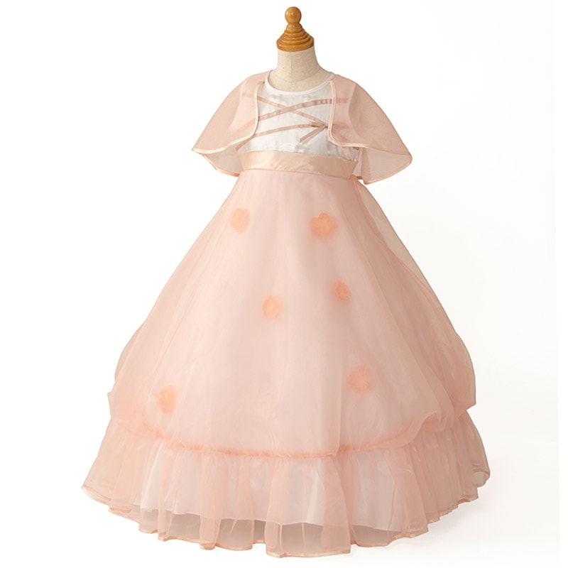 子供ロングドレス ピンクベージュ 100cm サンプル品 中国製