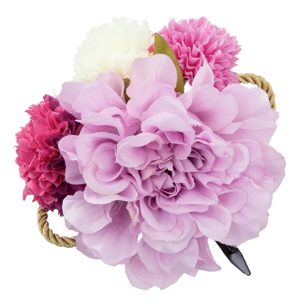 髪飾り くすみフラワーとマム 中国製