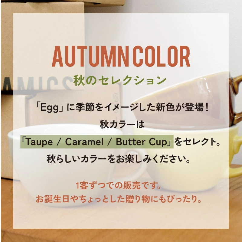 秋カラー】Egg Cappuccino Cup＆Saucer / 200ml
