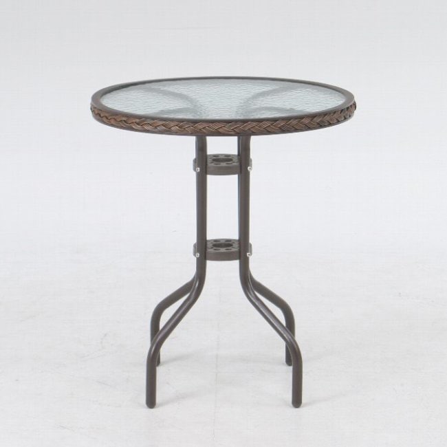 ガーデンテーブル カフェテーブル テーブル スチール＆強化