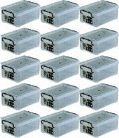 収納ボックス 収納ケース フタ付き プラスチック製 タグボックス02 透明（クリア） 約幅291×奥行435×高さ158mm お買い得15台セット プレート付
