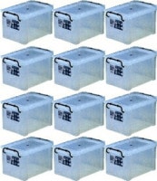 収納ボックス 収納ケース フタ付き プラスチック製 タグボックス03 透明（クリア） 約幅291×奥行435×高さ247mm お買い得12台セット プレート付