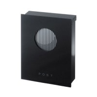 ポスト 郵便受け 壁掛け郵便ポスト デザインポスト 大型配達物対応 和の文 壁付け 窓 櫺子 ブラック 左勝手 (T型カムロック付)