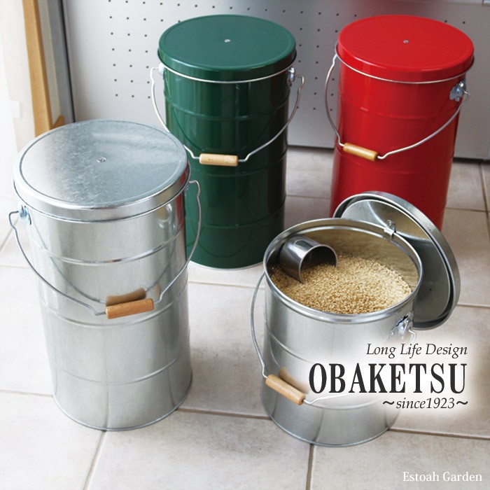 米びつ おしゃれ ライスストッカー 10kg OBAKETSU オバケツ 赤 / 緑