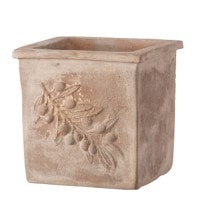 プランター 植木鉢 テラコッタ鉢 オリーブポット スクエアー アンティコ 37×37×37cm ガーデニング園芸用品