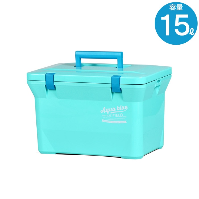 クーラーボックス 小型 保冷 アクアブルー 15L 500ml×15本分 保冷力