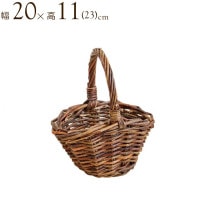 収納 かご バスケット 収納ボックス ウィロー  バスケット ハンドル プチ プチ 幅20 高11(13) ワンハンドル 持ち手付き かご収納 ナチュラル