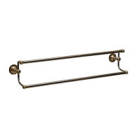 タオルハンガー 真鍮 タオル掛け おしゃれ ダブル タオルバー二段 68 SB AN 古色仕上げ ブラウン 茶 W702×H145mm ソリッドブレスシリーズ