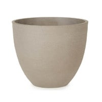 プランター 大型 植木鉢 円形 ファイバーポリレジン 鉢 おしゃれ ソンク ラウンド 直径420×高さ360 ウォームグレ 穴あり ガーデニング 園芸用品 庭 