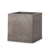 プランター 大型 植木鉢 正方形 ファイバー強化セメント 鉢 おしゃれ コンカーキューブ グレー 幅360×奥行360×高さ360 穴あり ガーデニング