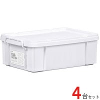 収納ボックス 収納ケース フタ付き プラスチック製 タグボックス04 ホワイト 白 約幅355×奥行524×高さ186mm 4台セット単位 【代金引換不可】