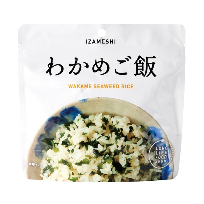 非常食 セット 備蓄 食糧 災害 食料 防災食 わかめご飯 1袋単位 100g 374kcal 長期保存 ３年保存 IZAMESHI イザメシ 日本国産 地域 自宅 食卓 オフィス 事業所 事務所 地